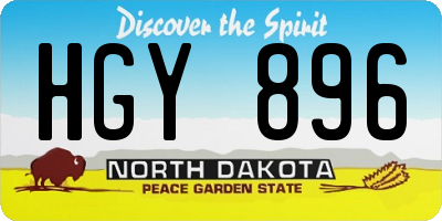 ND license plate HGY896