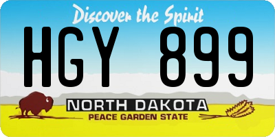ND license plate HGY899