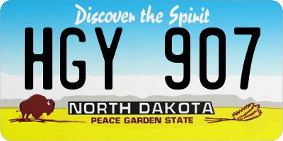 ND license plate HGY907