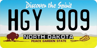 ND license plate HGY909