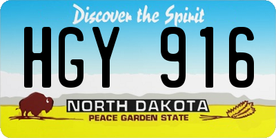 ND license plate HGY916