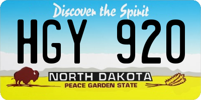 ND license plate HGY920