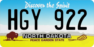 ND license plate HGY922