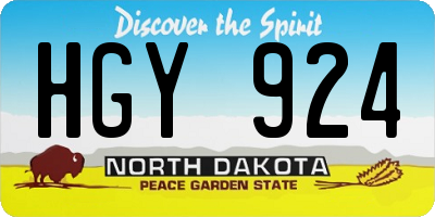 ND license plate HGY924