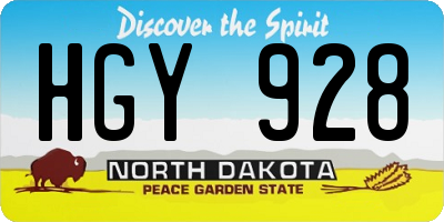 ND license plate HGY928