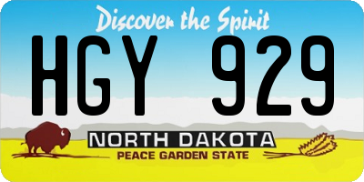 ND license plate HGY929