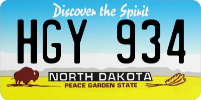 ND license plate HGY934