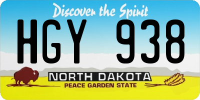 ND license plate HGY938