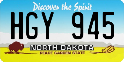 ND license plate HGY945