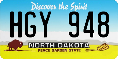 ND license plate HGY948