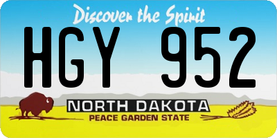ND license plate HGY952