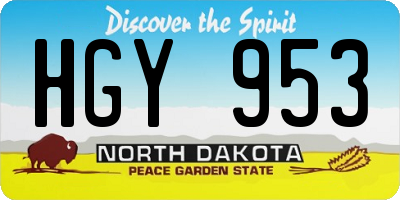 ND license plate HGY953