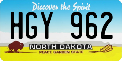 ND license plate HGY962