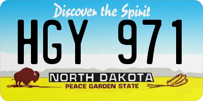 ND license plate HGY971