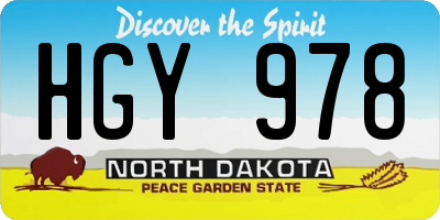 ND license plate HGY978