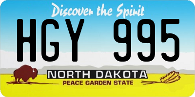 ND license plate HGY995