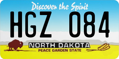ND license plate HGZ084