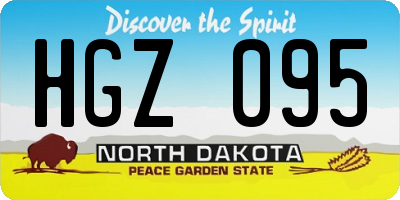 ND license plate HGZ095