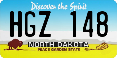 ND license plate HGZ148