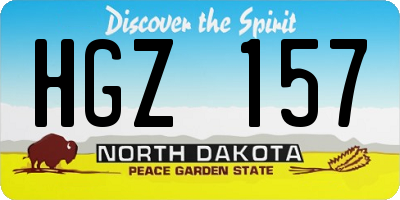 ND license plate HGZ157
