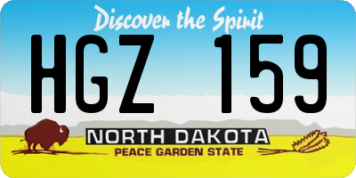 ND license plate HGZ159