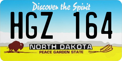 ND license plate HGZ164