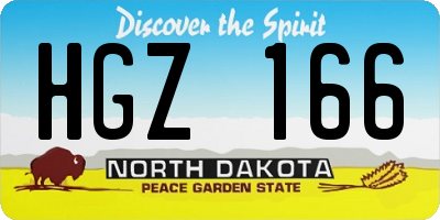 ND license plate HGZ166