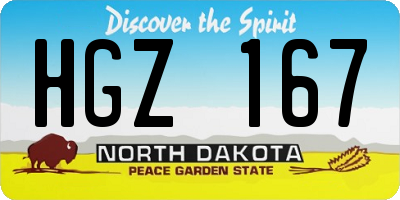 ND license plate HGZ167