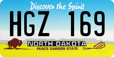 ND license plate HGZ169