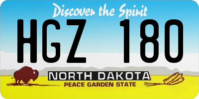ND license plate HGZ180