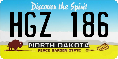 ND license plate HGZ186