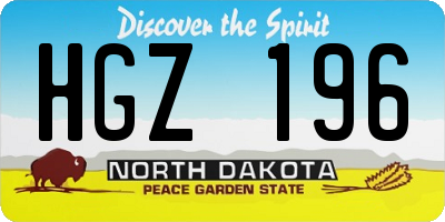 ND license plate HGZ196