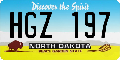 ND license plate HGZ197