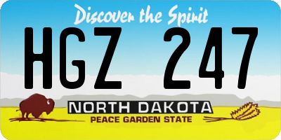 ND license plate HGZ247