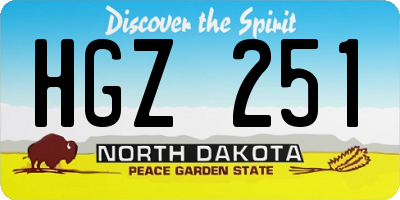 ND license plate HGZ251