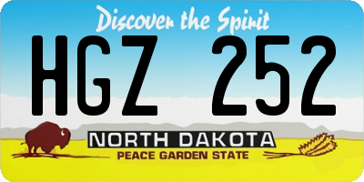 ND license plate HGZ252