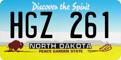 ND license plate HGZ261