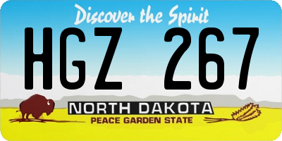 ND license plate HGZ267