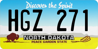 ND license plate HGZ271