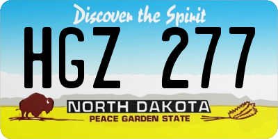 ND license plate HGZ277