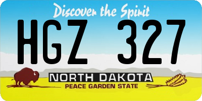 ND license plate HGZ327