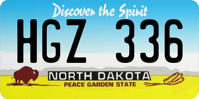 ND license plate HGZ336