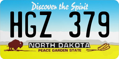 ND license plate HGZ379