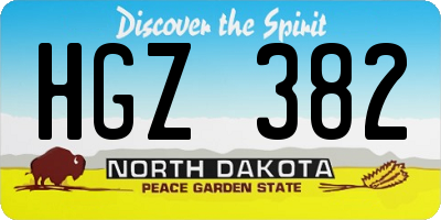 ND license plate HGZ382