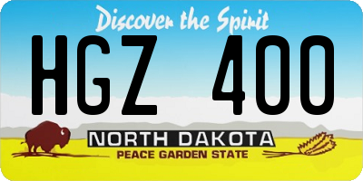 ND license plate HGZ400