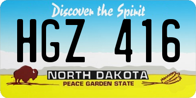 ND license plate HGZ416