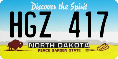 ND license plate HGZ417