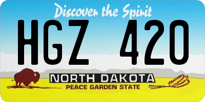 ND license plate HGZ420