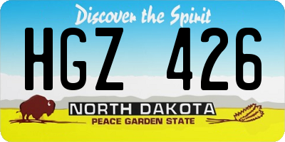 ND license plate HGZ426