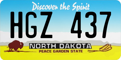 ND license plate HGZ437